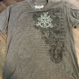 Dark Heather gray tshirt with design